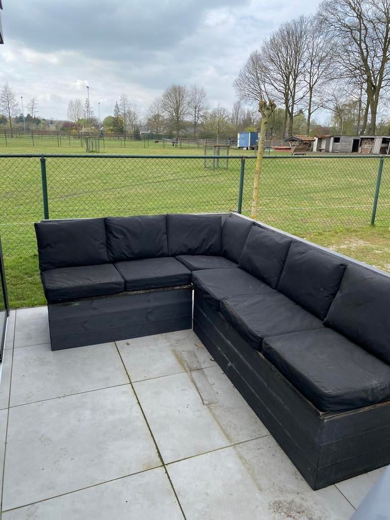 Bank kussens zwart, Ophalen, Zo goed als nieuw, Zwart, Vierkant