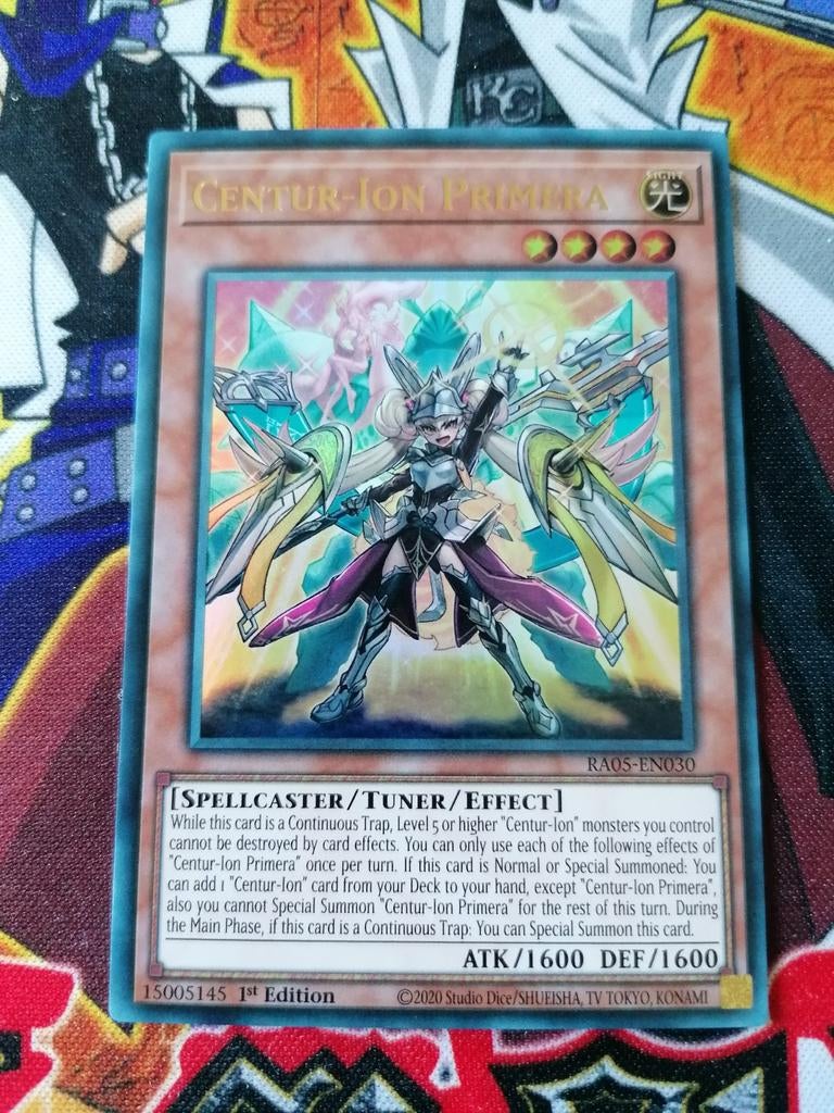Centur-Ion Primera - Ultra Rare RA05 - Yu-Gi-Oh, Hobby en Vrije tijd, Ophalen of Verzenden, Zo goed als nieuw, Foil
