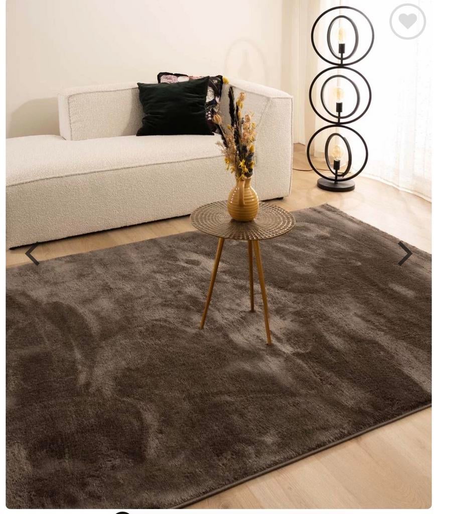 Vloerkleed velours flair taupe 240x340 cm, Ophalen, Bruin, Zo goed als nieuw, 200 cm of meer