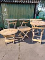 Haspel tafel / statafel., Tuin en Terras, Ophalen, Hout, 5 zitplaatsen