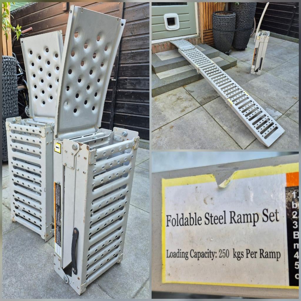 Stalen oprijplaten set opvouwbaar, Motoren, Accessoires | Onderhoudsmiddelen, Ophalen