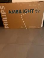 Philips 55 inch 4K QLED Smart TV met 3-zijdig Ambilight, Philips, QLED, Nieuw, 120 Hz