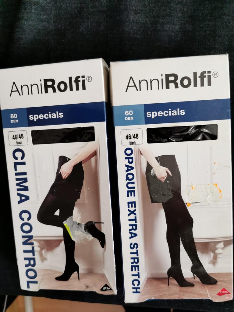 Anni Rolfi panty's 80 den en 60 den, zwart, maat 46/48, Maat 48/52 (XL), Zwart, Nieuw, Ophalen of Verzenden
