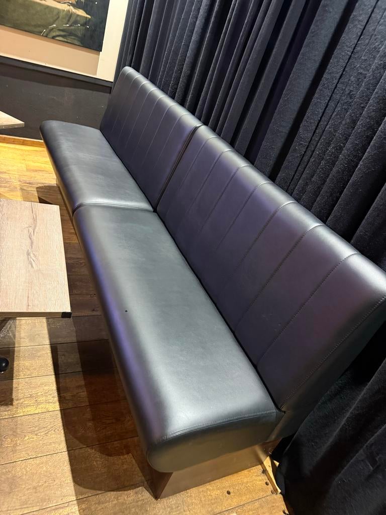 2x Leren Bank - Comfortabel en Stijlvol, Ophalen, 250 tot 300 cm, Gebruikt, Rechte bank