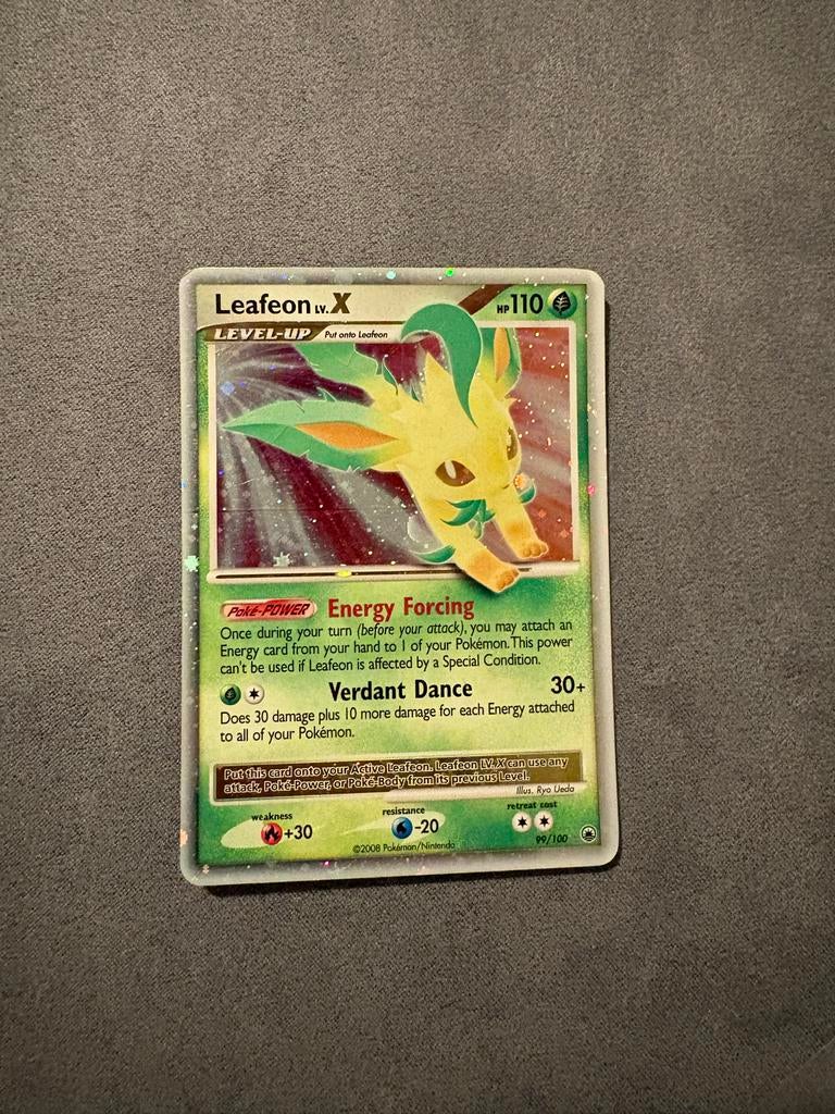 Pokemon Kaart Leafeon LV.X - Platinum Base Set, Ophalen, Gebruikt, Losse kaart, Foil