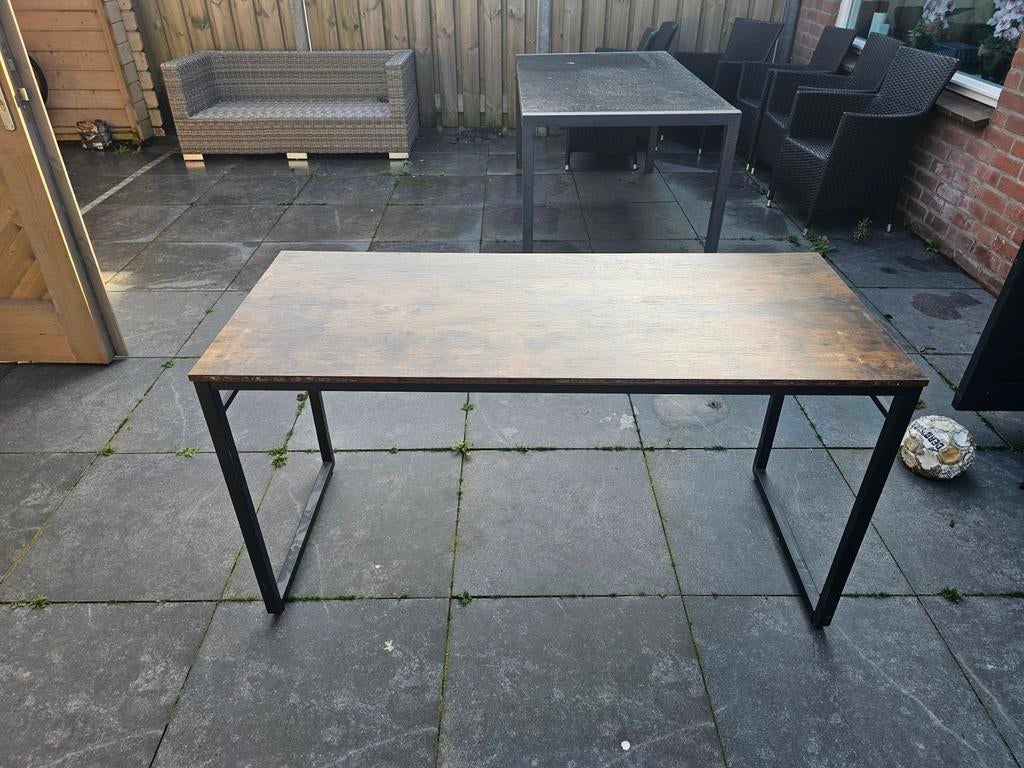 Industrieel Bureau 140 x 60 cm - Robuust en Stijlvol, Huis en Inrichting, Bureaus, Ophalen, Overige typen, Gebruikt, Hout