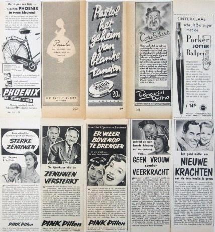 140+ advertenties reclames uit 1956 - 1958, Verzamelen, Merken en Reclamevoorwerpen, Gebruikt, Overige typen, Ophalen of Verzenden