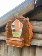 Antieke Kapspiegel met Lade en Haken, Antiek en Kunst, Ophalen, Overige vormen, 50 tot 100 cm, Minder dan 100 cm