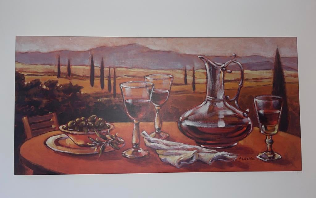 Canvas schilderij landschap, M.Cellini, Antiek en Kunst, Ophalen