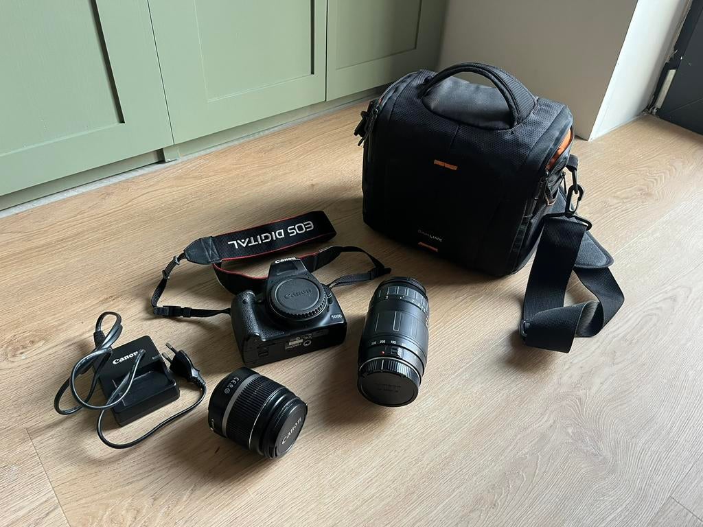 Canon EOS 500D met 2 lenzen en accessories, Ophalen of Verzenden, Zo goed als nieuw, Canon