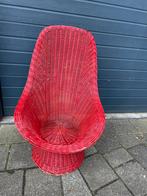 Retro rotan stoel relax met hoge rugleuning. Seventies, Ophalen, Gebruikt, Seventies, Riet of Rotan