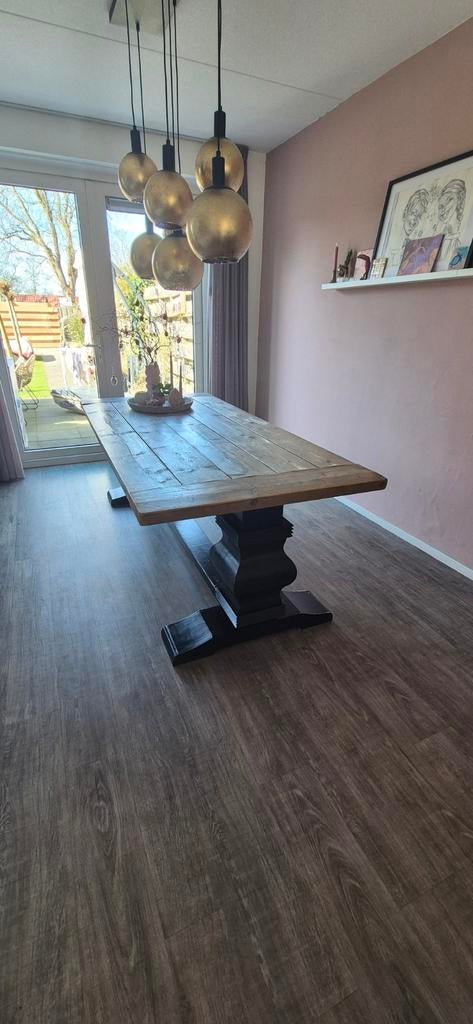 Steigerhouten kloostertafel, Huis en Inrichting, Tafels | Eettafels, Gebruikt, 100 tot 150 cm, 200 cm of meer, Vijf personen of meer