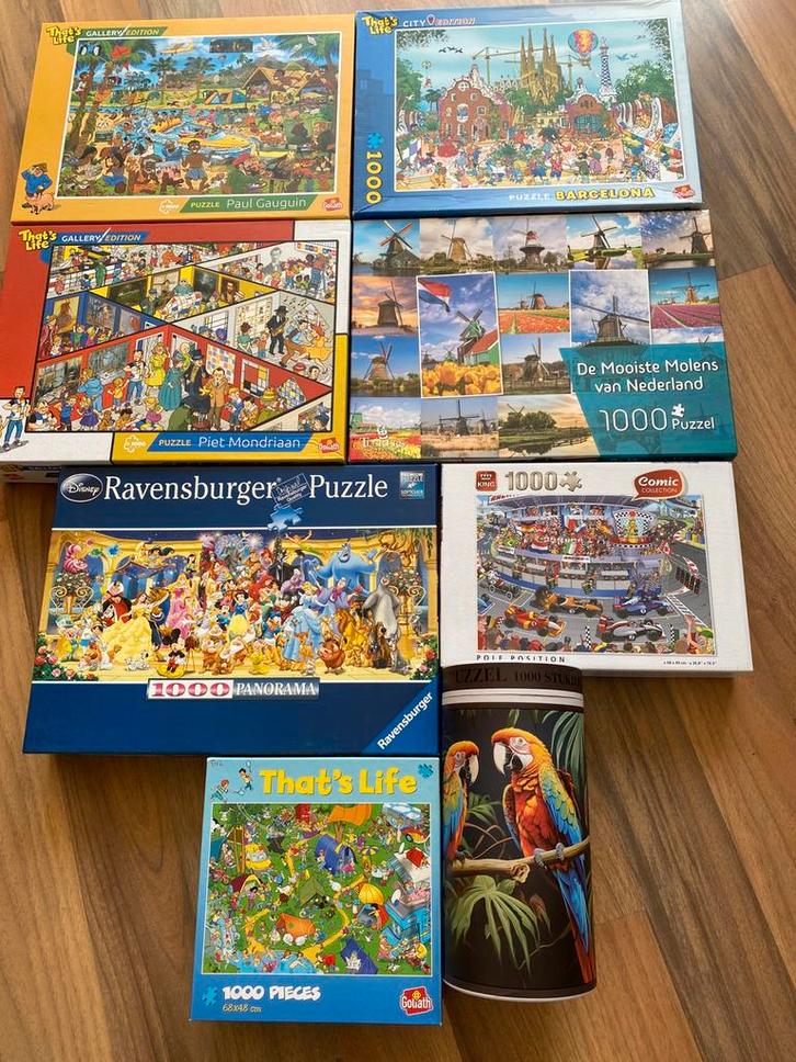 Puzzels (10x), Hobby en Vrije tijd, Denksport en Puzzels, Zo goed als nieuw, Legpuzzel, 500 t/m 1500 stukjes, Ophalen of Verzenden