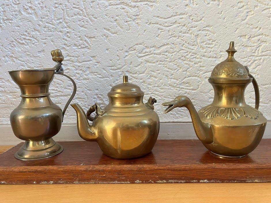Diverse koperen kannetjes, vijzel en tafelbellen, Antiek en Kunst, Antiek | Koper en Brons, Ophalen
