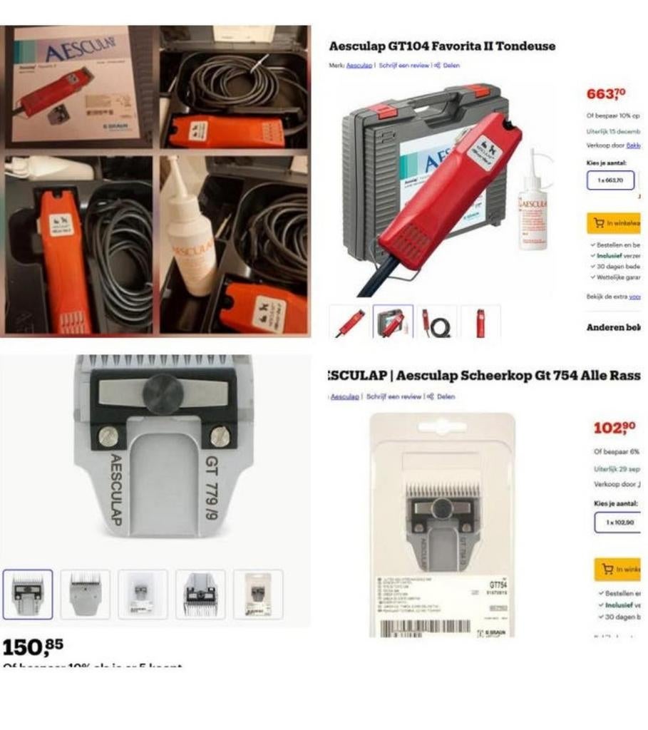 NWST AESCULAP FAVORITA2 INCL SCHEERKOPPEN net 4@5 keer gebr., Dieren en Toebehoren, Ophalen, Zo goed als nieuw