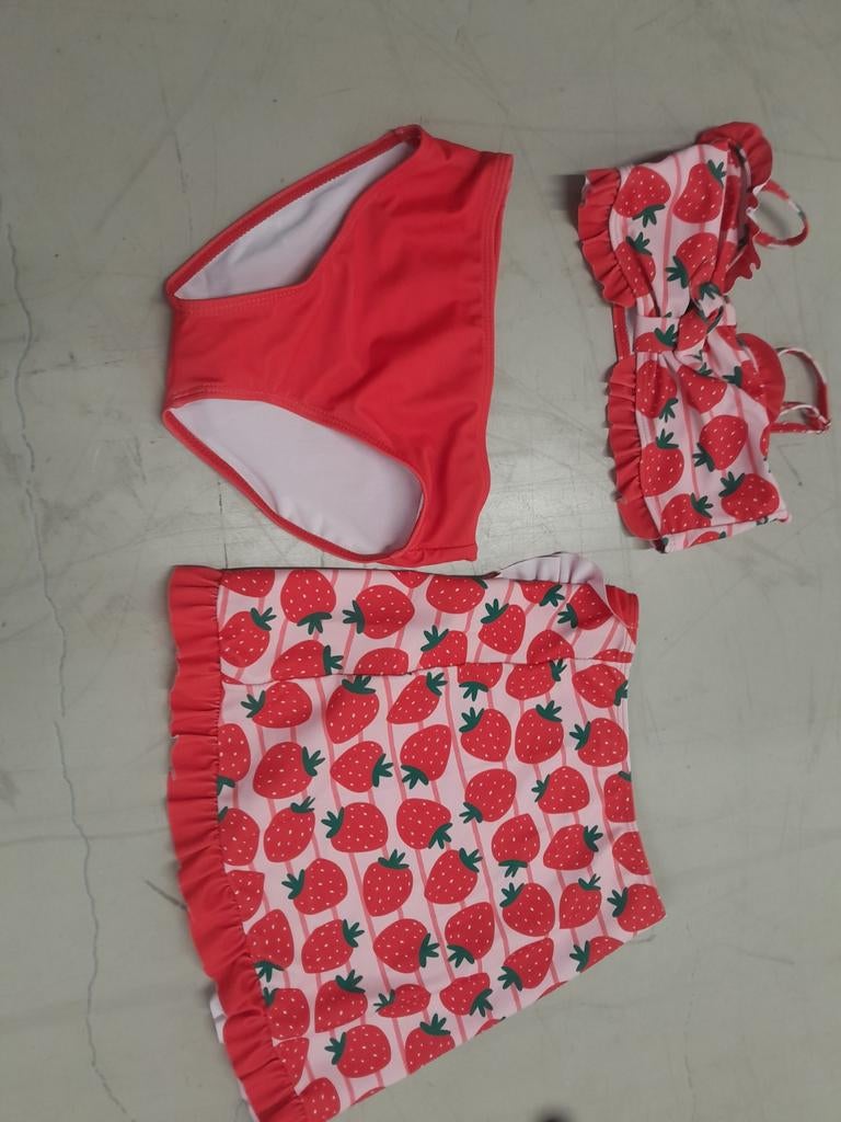 Leuke aardbeien bikini set - Zo goed als nieuw, Kleding | Dames, Ophalen of Verzenden, Bikini, Rood, Onbekend