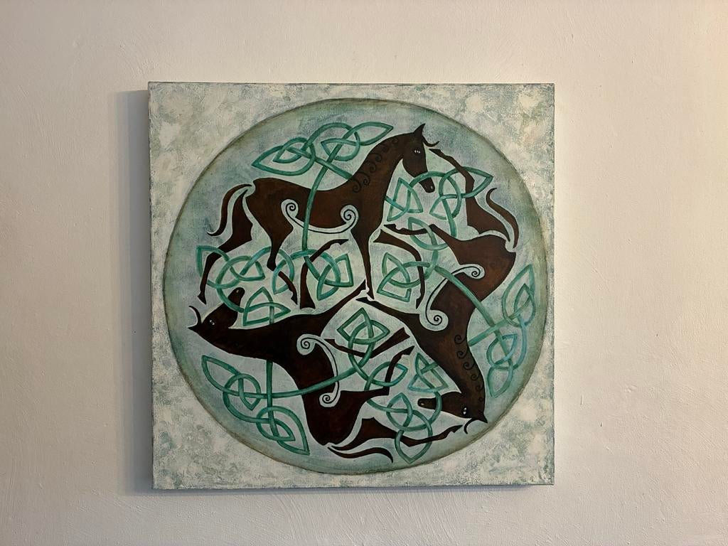 Keltische paarden cirkel 60/60, Ophalen of Verzenden