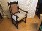 Antiek, leunstoel, opnieuw bekleed, hout, Ophalen