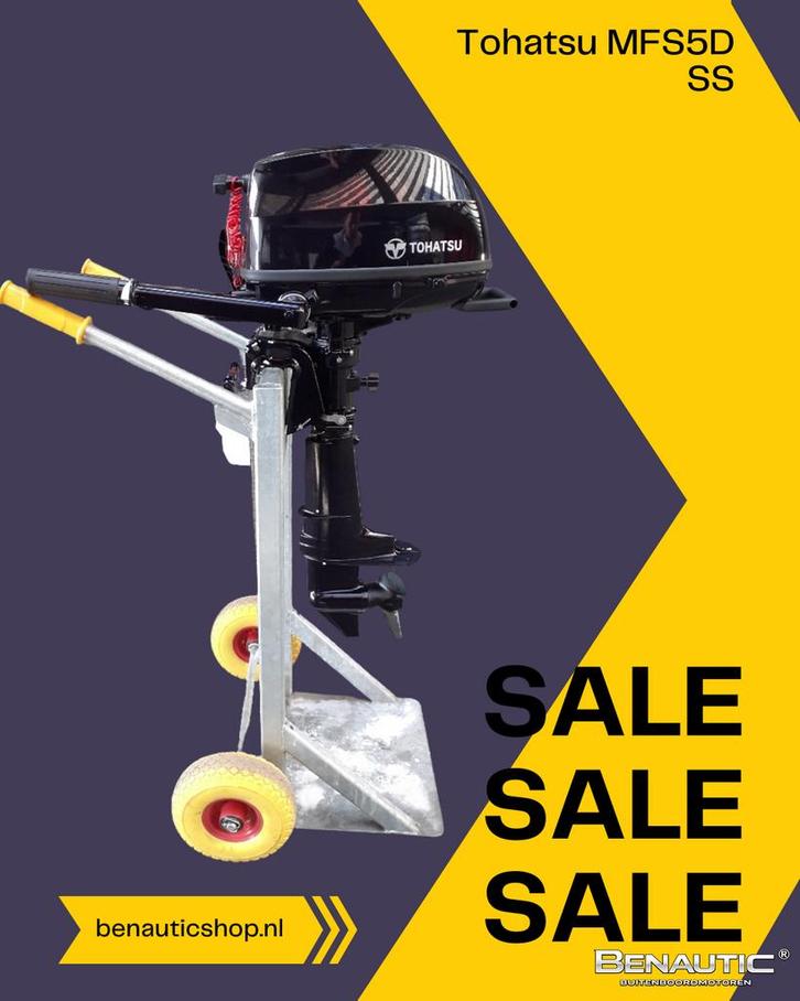 Direct leverbaar! Nieuwe Tohatsu MFS5D SS 5pk kortstaart knu, Watersport en Boten, Buiten- en Binnenboordmotoren, Nieuw