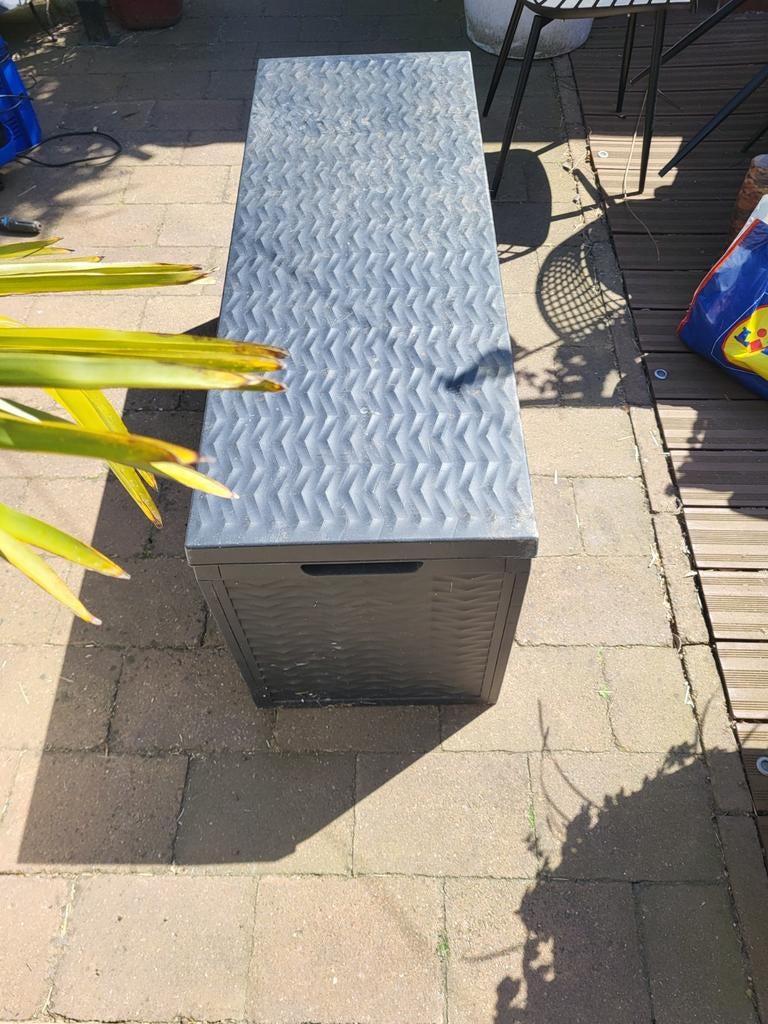 Grote kussen opbergbox  bak tuin  kunstof, Ophalen of Verzenden