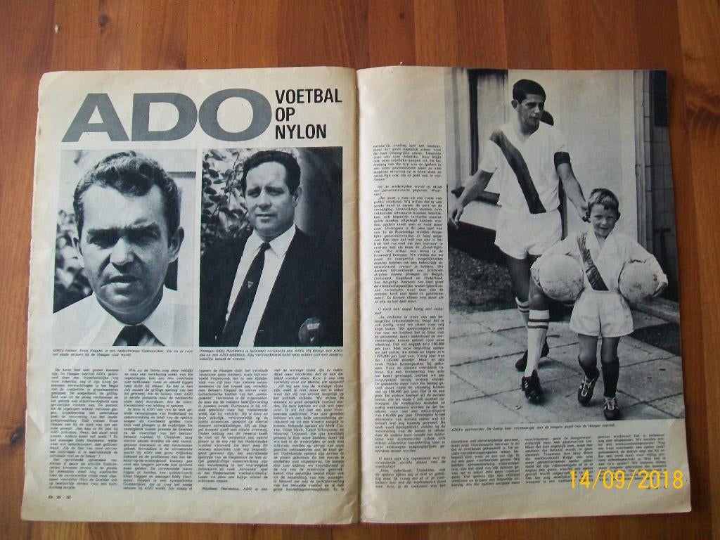 Artikel ADO (Den Haag) in Illustratie ( Ernst Happel) - 1967, Verzamelen, Sportartikelen en Voetbal, Verzenden, Gebruikt, Overige binnenlandse clubs