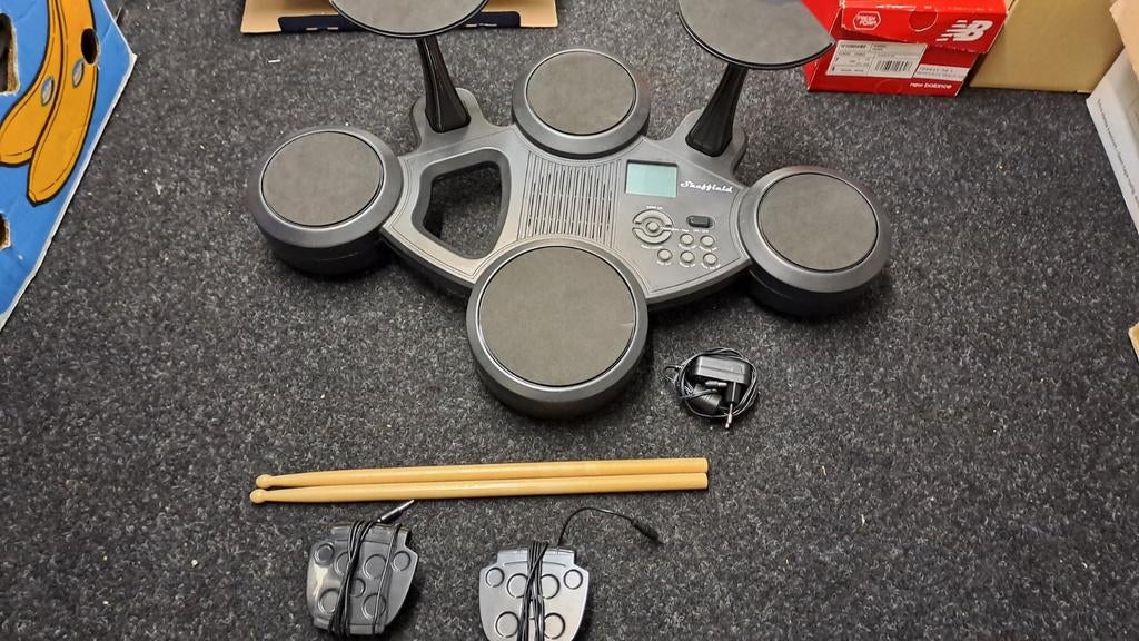 Sheffield Elektronisch Drumstel met Stokken en Pedalen, Muziek en Instrumenten, Ophalen, Gebruikt, Overige merken, Elektronisch