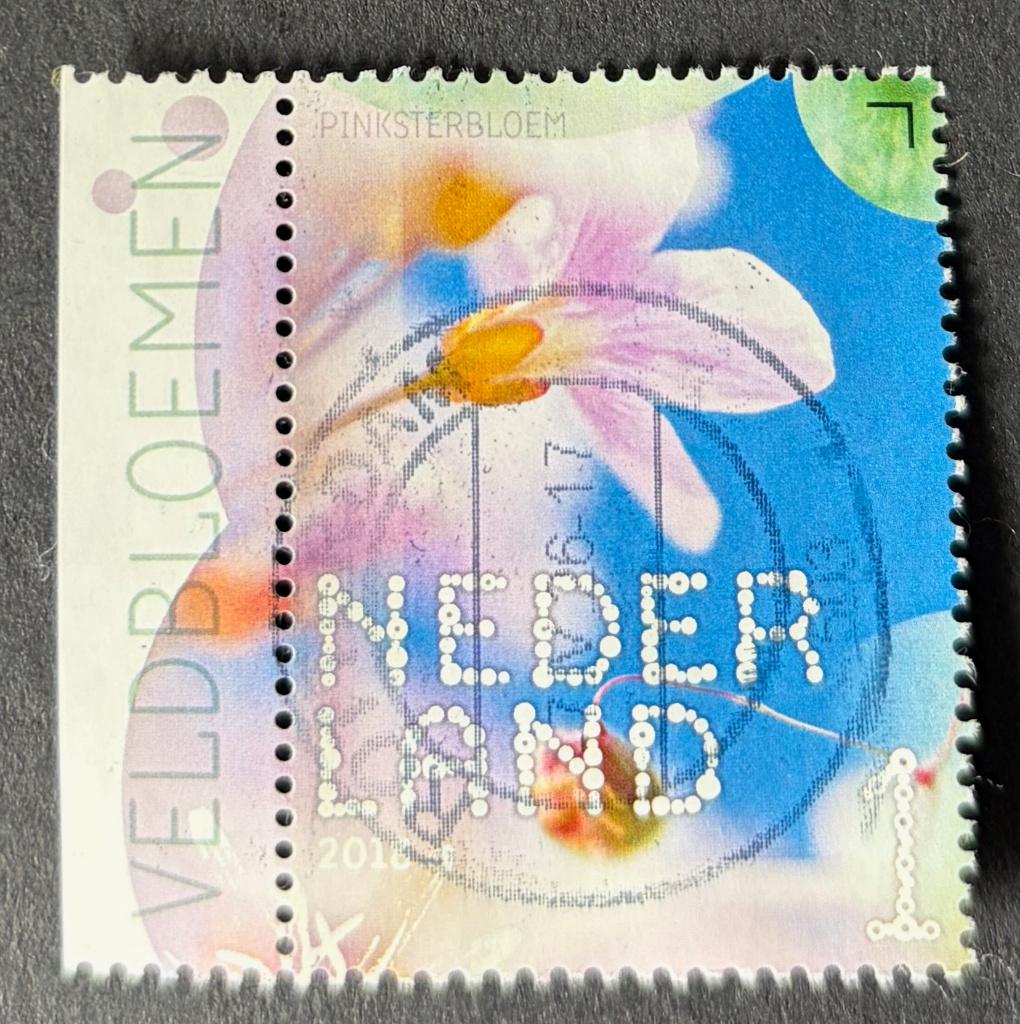 Postzegel Nederland Pinksterbloem 2018 tab, Postzegels en Munten, Postzegels | Nederland, Ophalen of Verzenden, Na 1940, Gestempeld