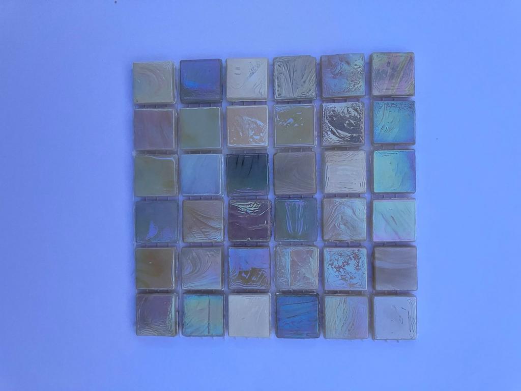 Mozaiek steentjes beige parelmoer 15 mm 36 stukjes, Ophalen of Verzenden, Nieuw