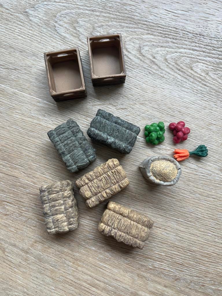 Schleich paarden eten set - hooi, wortels, bessen en meer, Ophalen of Verzenden, Zo goed als nieuw, Jongen of Meisje