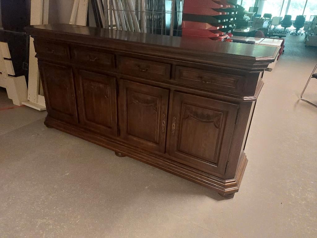 hele fraaie massief eiken dressoir toogkast ( 500535), Ophalen, Zo goed als nieuw, 25 tot 50 cm, 200 cm of meer