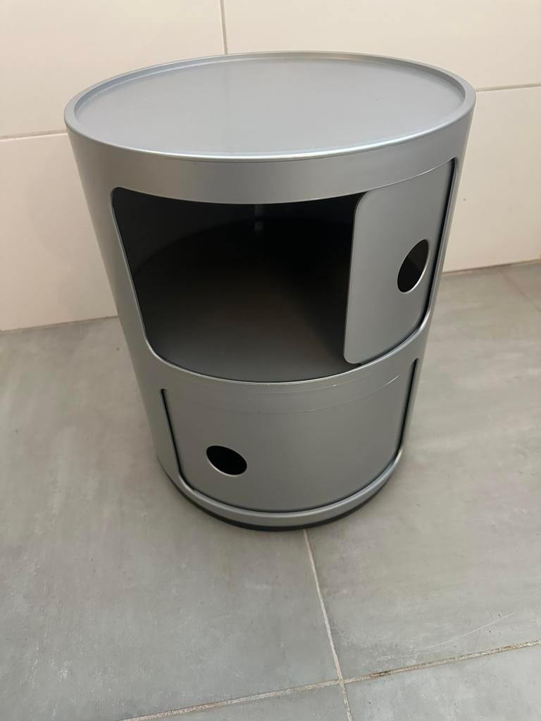 Kartell Componibili kast nachtkastje medium Ø32 zilver, Huis en Inrichting, Ophalen of Verzenden, Zo goed als nieuw