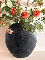 Skeld Vaas Light &Living - Zwart met CrocoPrint zonder bloem, Ophalen, Kunststof, Zwart, Zo goed als nieuw