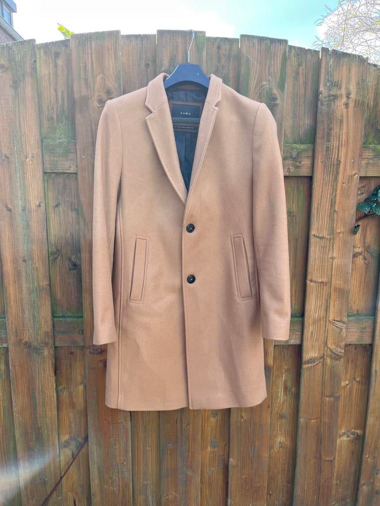 Lange jas van Zara, Ophalen of Verzenden, Gedragen, Maat 46 (S) of kleiner, Beige