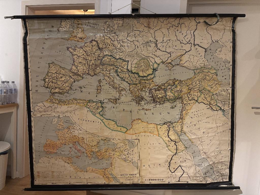 Grote schoolkaart "Europa in Romeinse tijd", Antiek en Kunst, Antiek | Schoolplaten, Ophalen, Aardrijkskunde