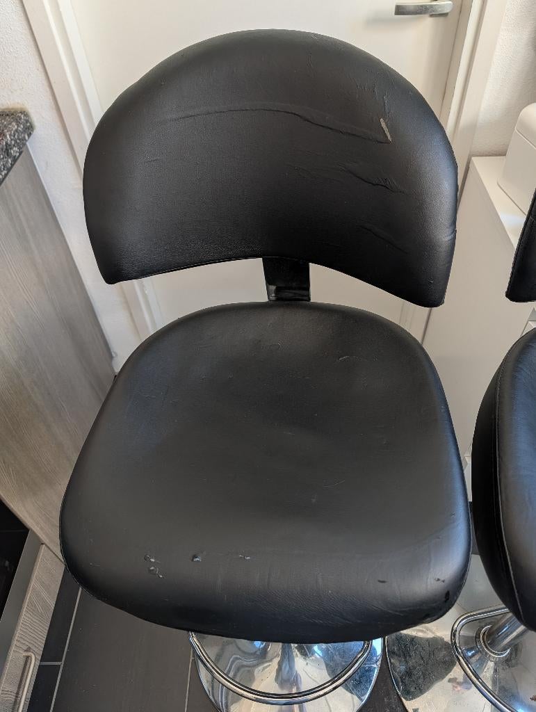 2 barkrukken, Huis en Inrichting, Barkrukken, Ophalen, Gebruikt, 60 tot 90 cm, In hoogte verstelbaar