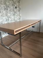 Ruime 6 persoons houten eettafel met opbergvakken., Huis en Inrichting, Tafels | Eettafels, Ophalen, Gebruikt, 200 cm of meer
