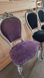 Nieuwe Paarse fluwele barok stoel, Huis en Inrichting, Stoelen, Ophalen, Nieuw, Overige kleuren, Eén
