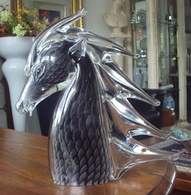 Glazen paard, volglazen paarden beeld, Murano, gemerkt, gaaf, Ophalen of Verzenden