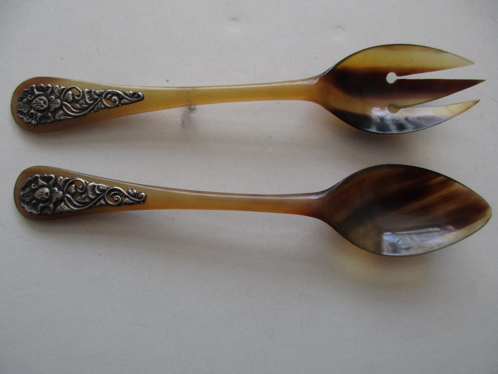 Buffelhoorn met Djokja Zilver Slacouvert, Antiek en Kunst, Ophalen of Verzenden