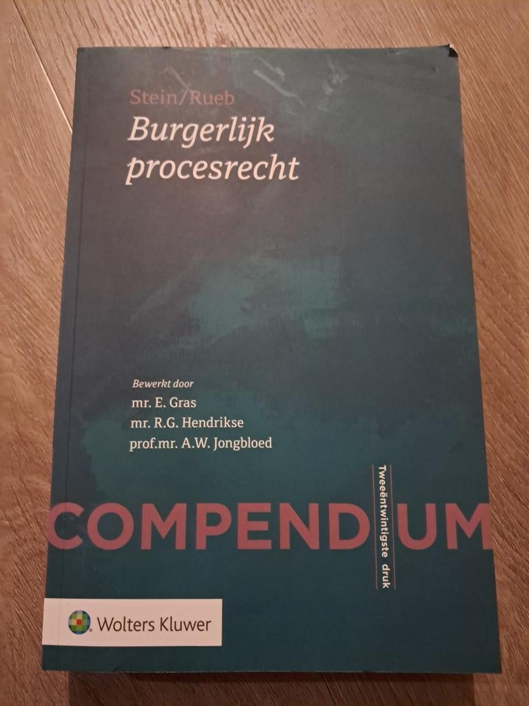 Compendium Burgerlijk procesrecht, Boeken, Ophalen of Verzenden, Zo goed als nieuw, Natuurwetenschap, Stein/Rueb