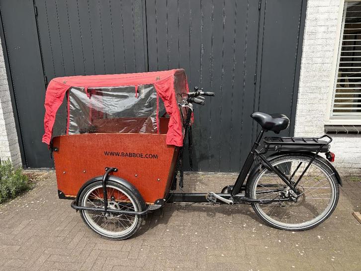 Babboe Bakfiets Big (inclusief rode regentent), Fietsen en Brommers, Fietsen | Bakfietsen, Gebruikt, Overige merken, 4 kinderen of meer