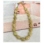 1960 handgeknoopte Schotse marmer groen glaskraal ketting, Ophalen of Verzenden, Ketting, Met edelsteen