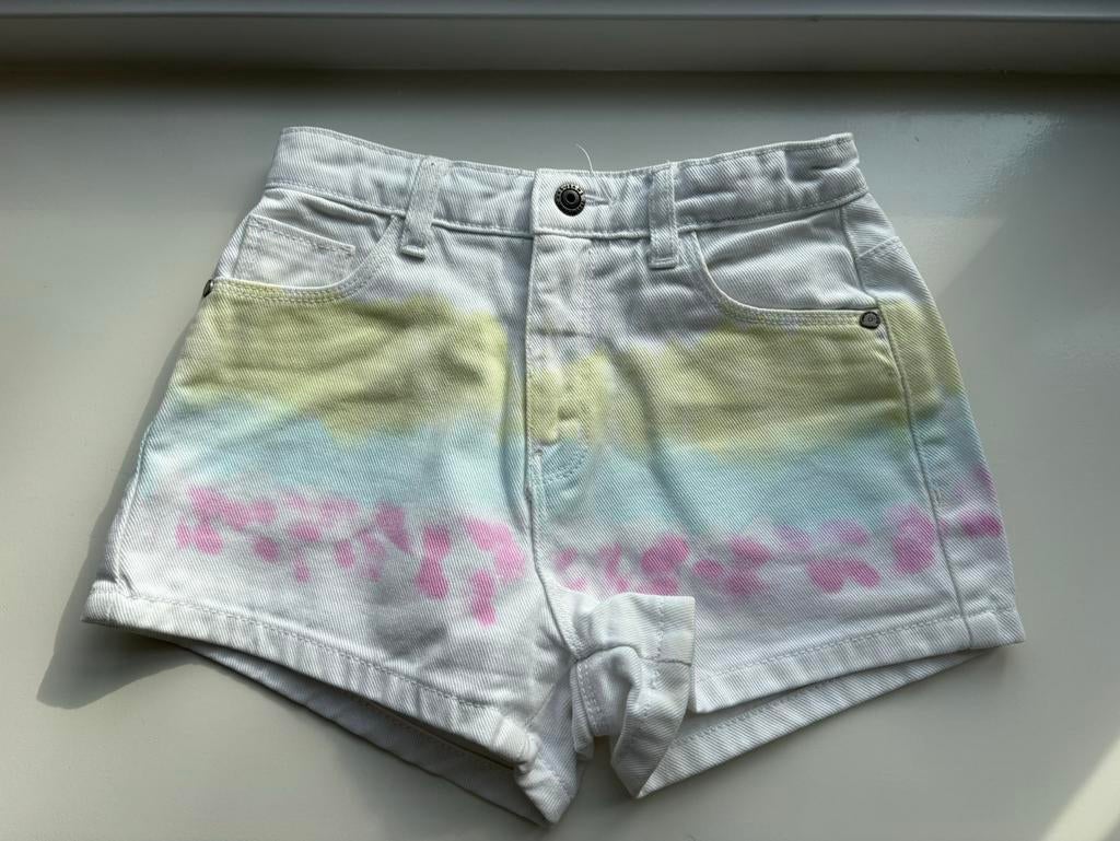 Kort broekje wit tie-dye merk Cars Jeans maat 128, Ophalen of Verzenden, Zo goed als nieuw, Meisje, Broek