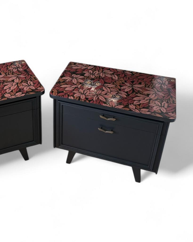 Vintage nachtkastjes Fornasetti, Huis en Inrichting, Slaapkamer | Nachtkastjes, Zo goed als nieuw, Minder dan 45 cm, Ophalen of Verzenden