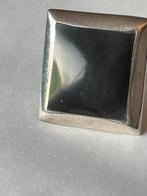 Forse zilveren ring Onyx, Sieraden, Tassen en Uiterlijk, Ringen, 18 tot 19, Verzenden, Zo goed als nieuw, Dame