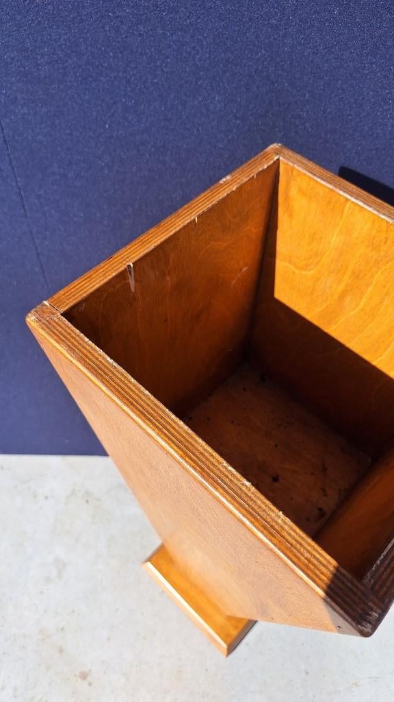 Houten zuil voor bloempot, staander voor planten bak, Gebruikt, Vintage, Ophalen of Verzenden, Nvt