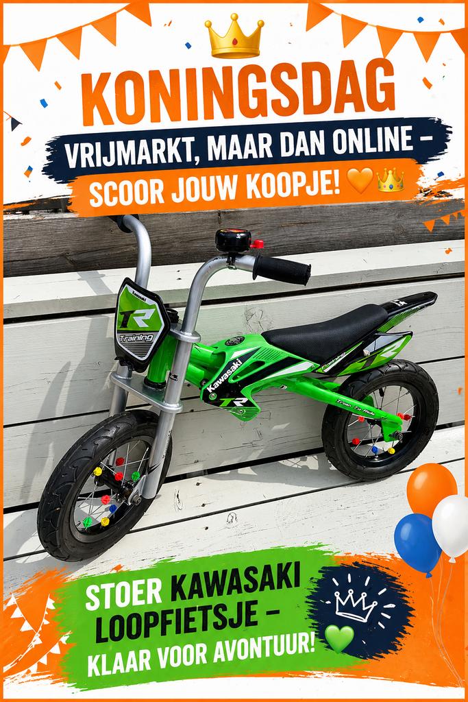 Stoere Kawasaki loopfiets - Klaar voor avontuur!, Ophalen, Zo goed als nieuw, 16 tot 20 inch