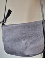 Shabbies Leren Schoudertas - Blauw/Grijs - Verstelbaar, Overige merken, Gebruikt, Ophalen of Verzenden, Grijs