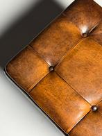 Schapenleren voetenbank / poef, Ophalen of Verzenden, Gebruikt, Rechthoekig