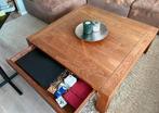 Walnoot salontafel 120x120 met lades, Huis en Inrichting, Tafels | Salontafels, Ophalen, Gebruikt, 50 tot 100 cm, 100 tot 150 cm